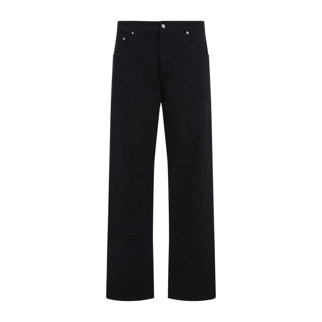 Prada Classic Straight-Leg Black Denim Jeans With Subtle Branding