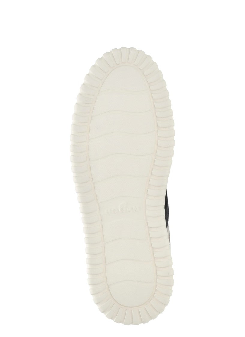 Hogan Ivory H-Stripes Suede-Blend Sneakers