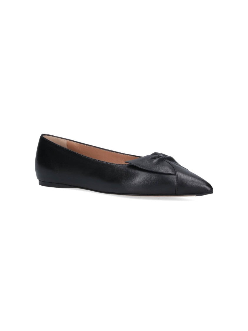 Ferragamo Pointed Toe Black Nappa Flats