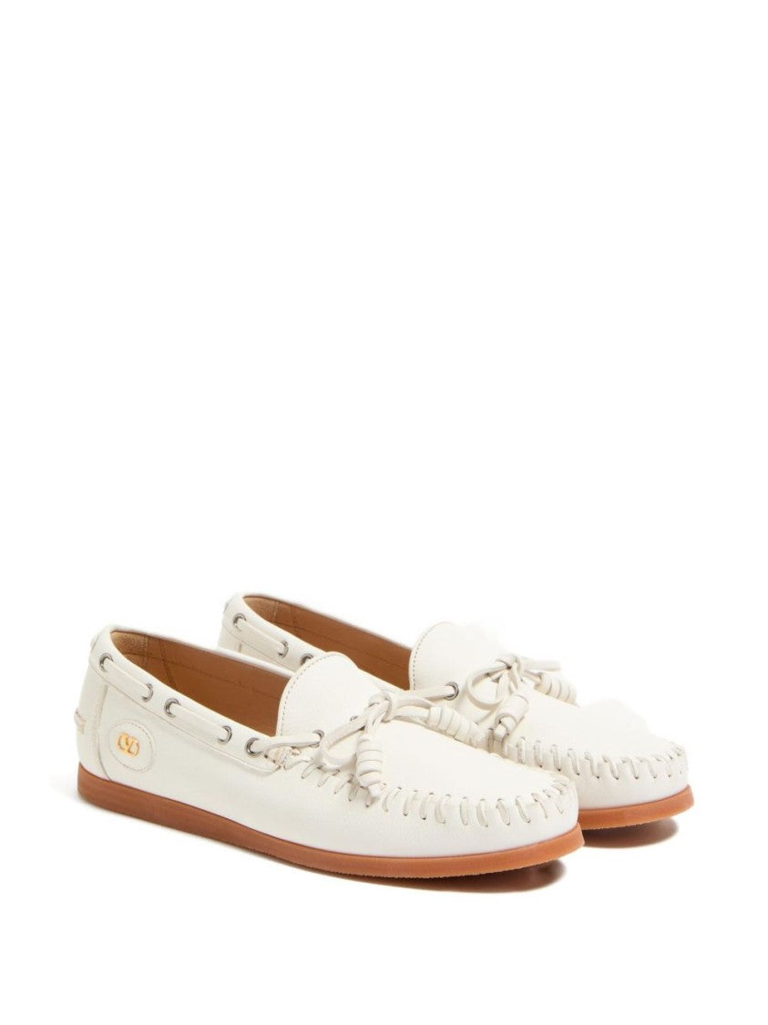 Valentino Garavani Moccasin Design Flat Shoes With Bow Detail