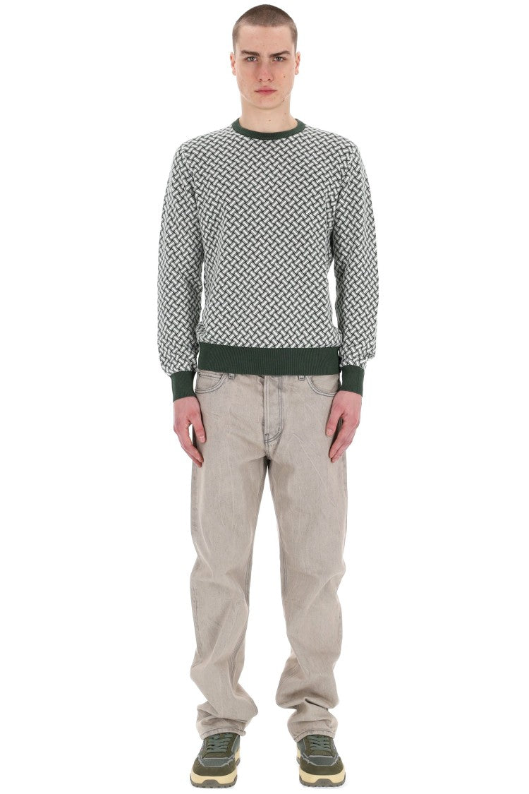 Drumohr Biscottino Cotton-Linen Crewneck Sweater