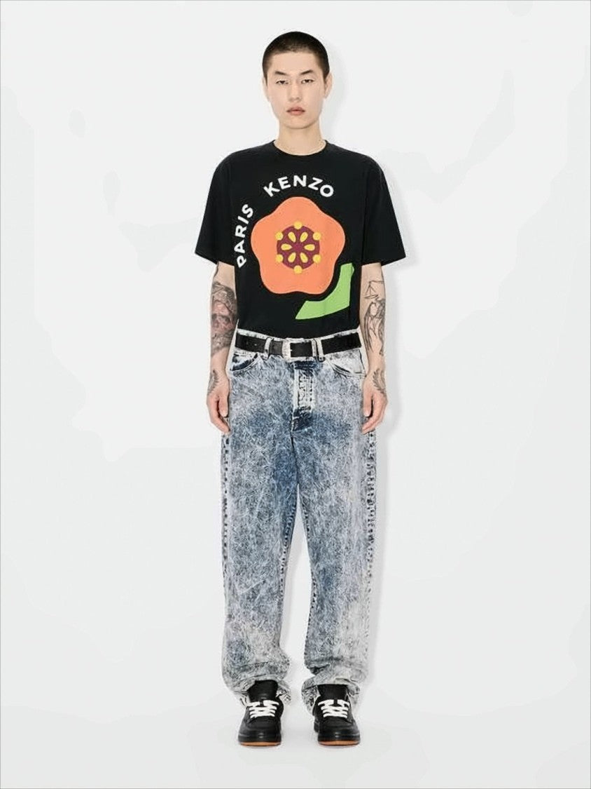 Kenzo Graphic Short-Sleeve T-Shirt With Bold Flower Motif