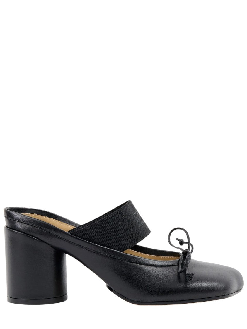 Mm6 By Maison Margiela 70Mm Logo-Elastic Bow Detail Mules