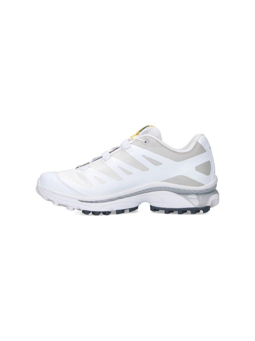 Salomon White Fabric Sneakers With Quicklace Closure