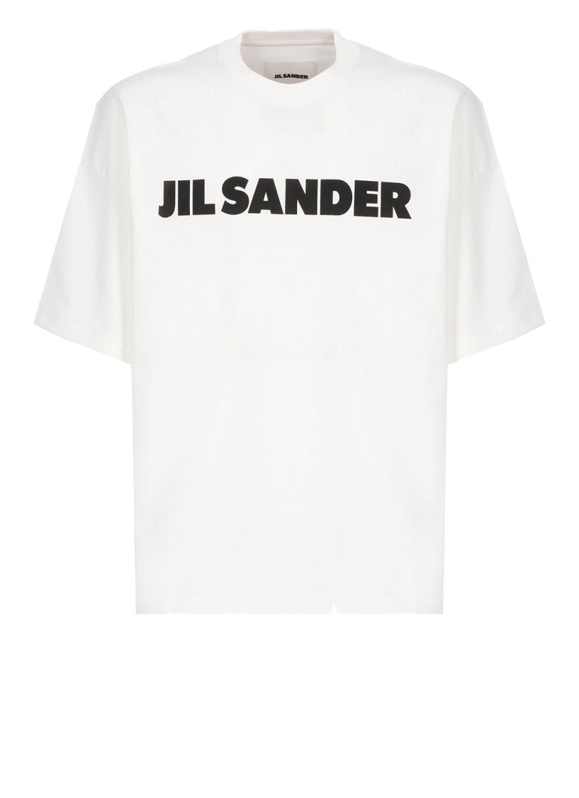 Jil Sander White Cotton T-Shirt With Logo