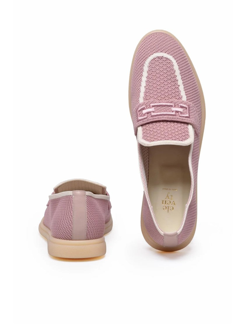 Eleventy Pink Fabric Rubber Loafer