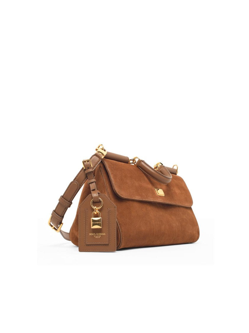 Dolce & Gabbana Brown My Sicily Suede Shoulder Bag
