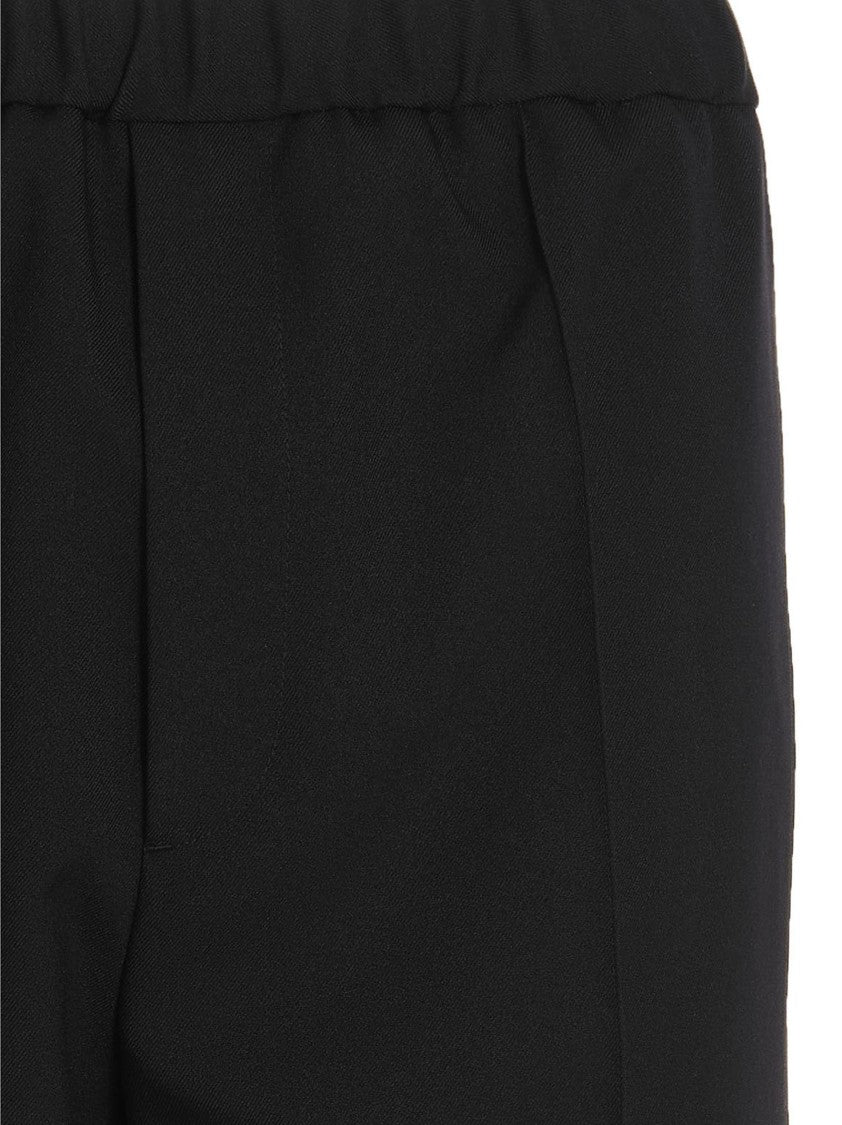 Jil Sander Black Gabardine Trousers With Adjustable Waist And Practical Pockets