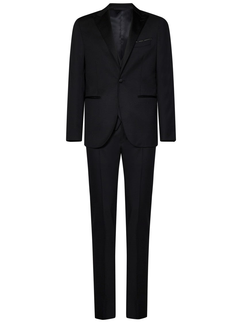 Franzese Collection Tailored Black Tuxedo With Notch Lapels