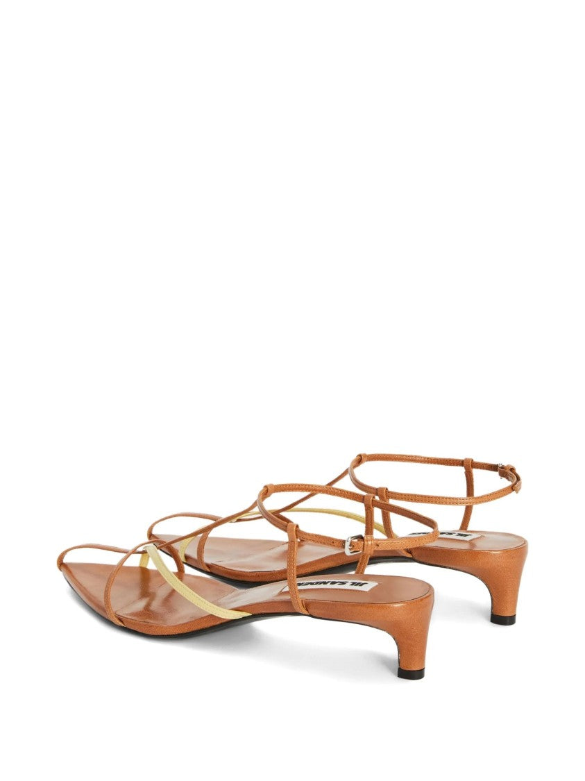 Jil Sander Brown Braided Straps Suede Sandals