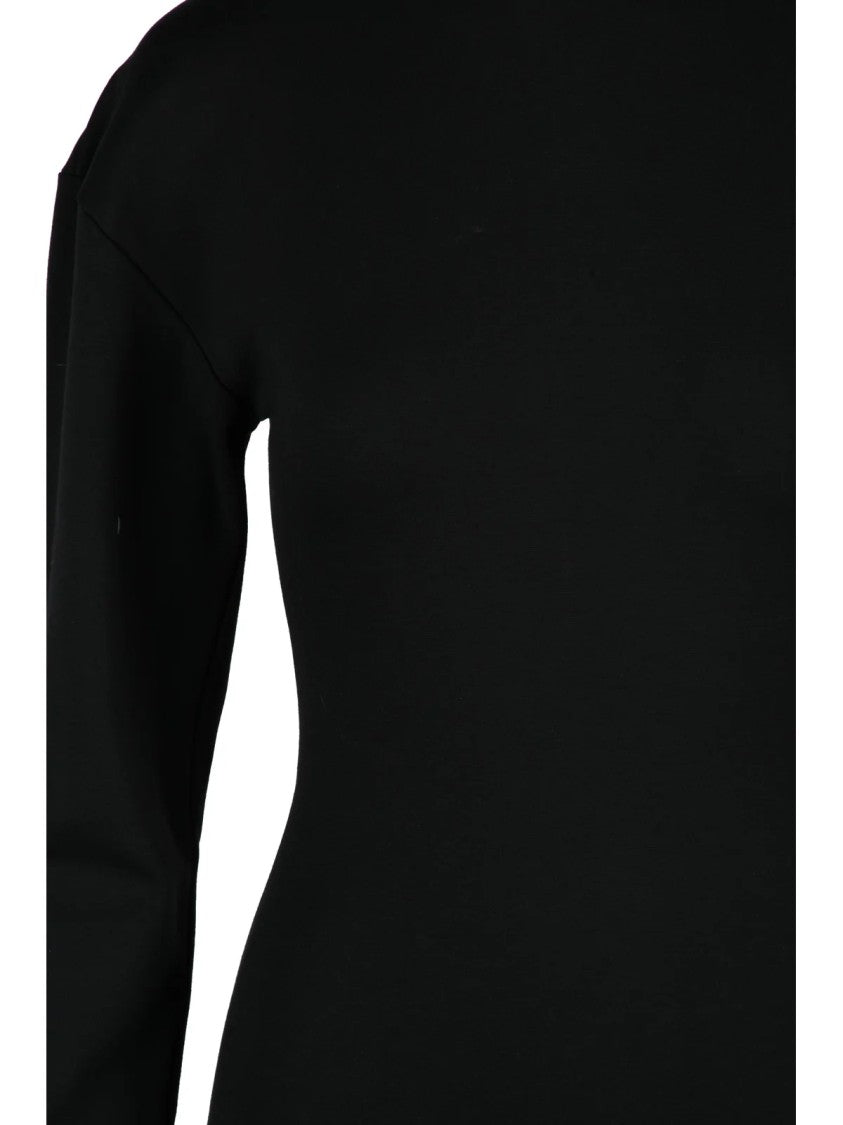 Mm6 By Maison Margiela Black Stretch Viscose High-Neck Bodysuit