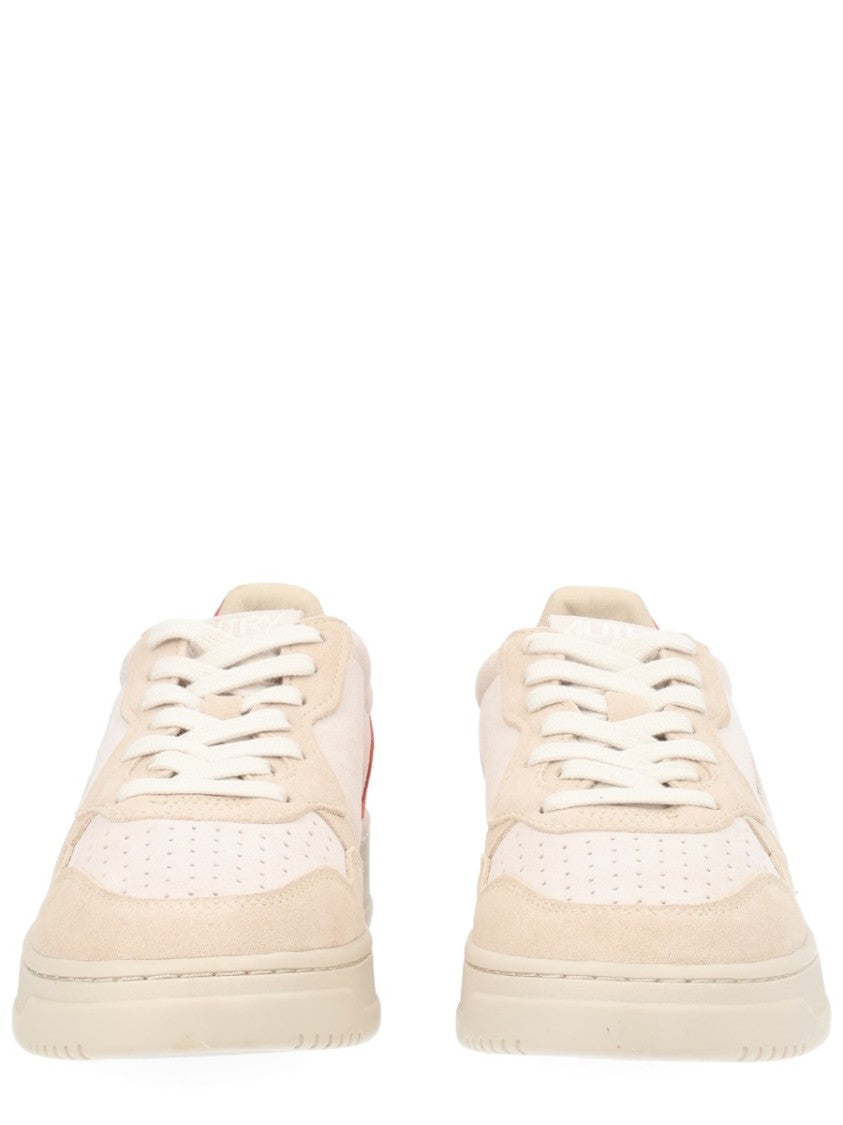 Autry Cream Medalist Low Suede Cow Leather Sneakers