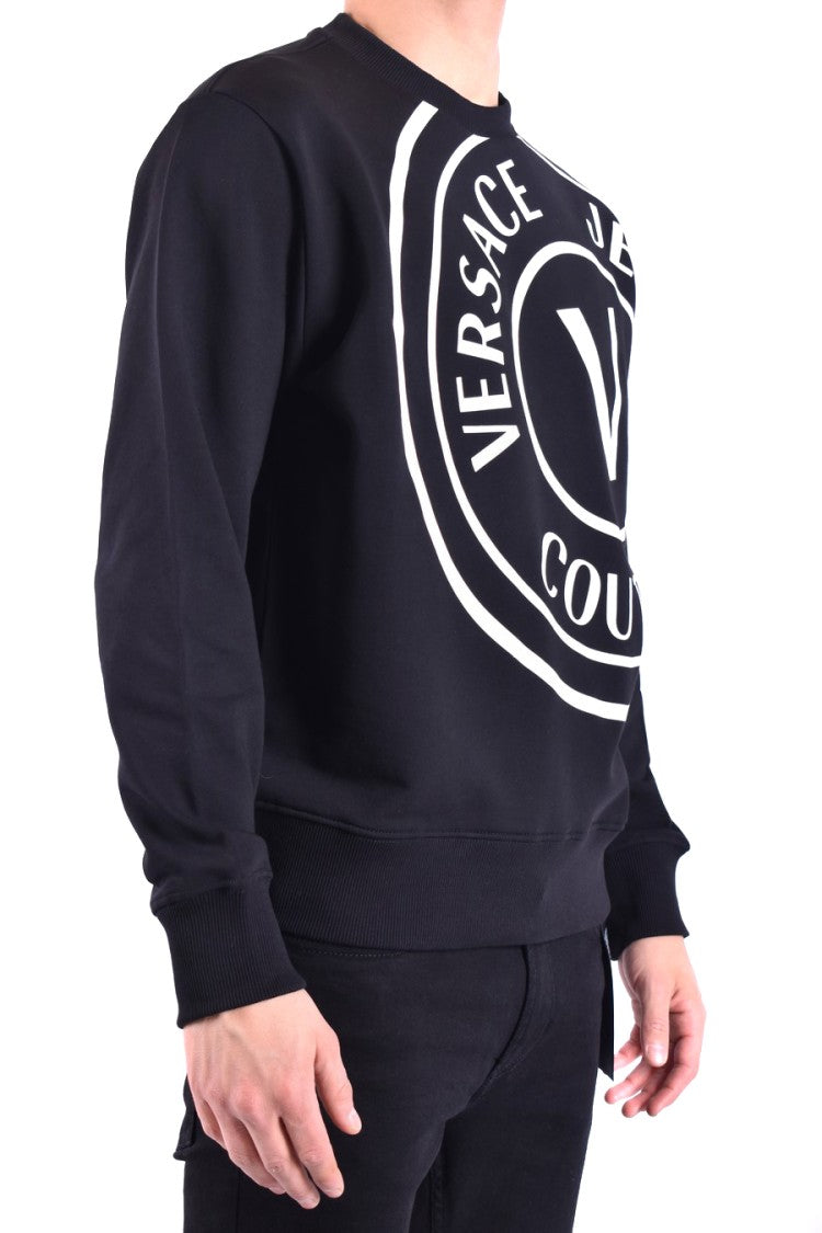 Versace Jeans Couture Black Soft Cotton Bold Logo Sweatshirt