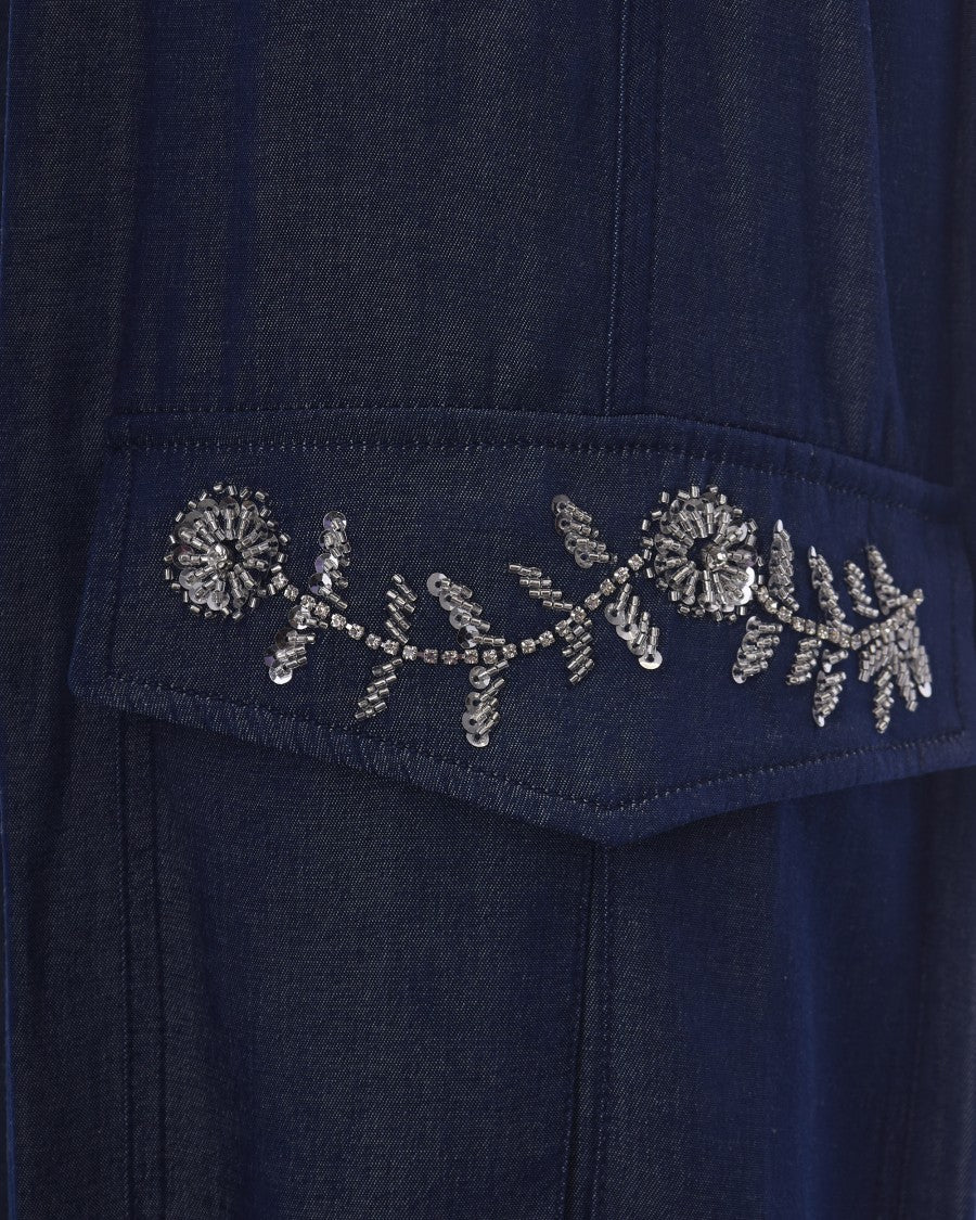 Liu Jo High-Waisted Cargo Pants With Strass Embellishments