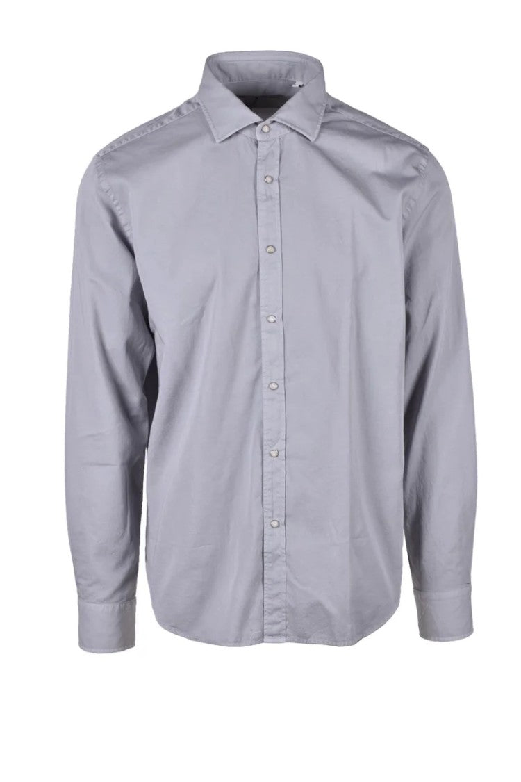 Baturo Grey Crewneck Cotton Shirt
