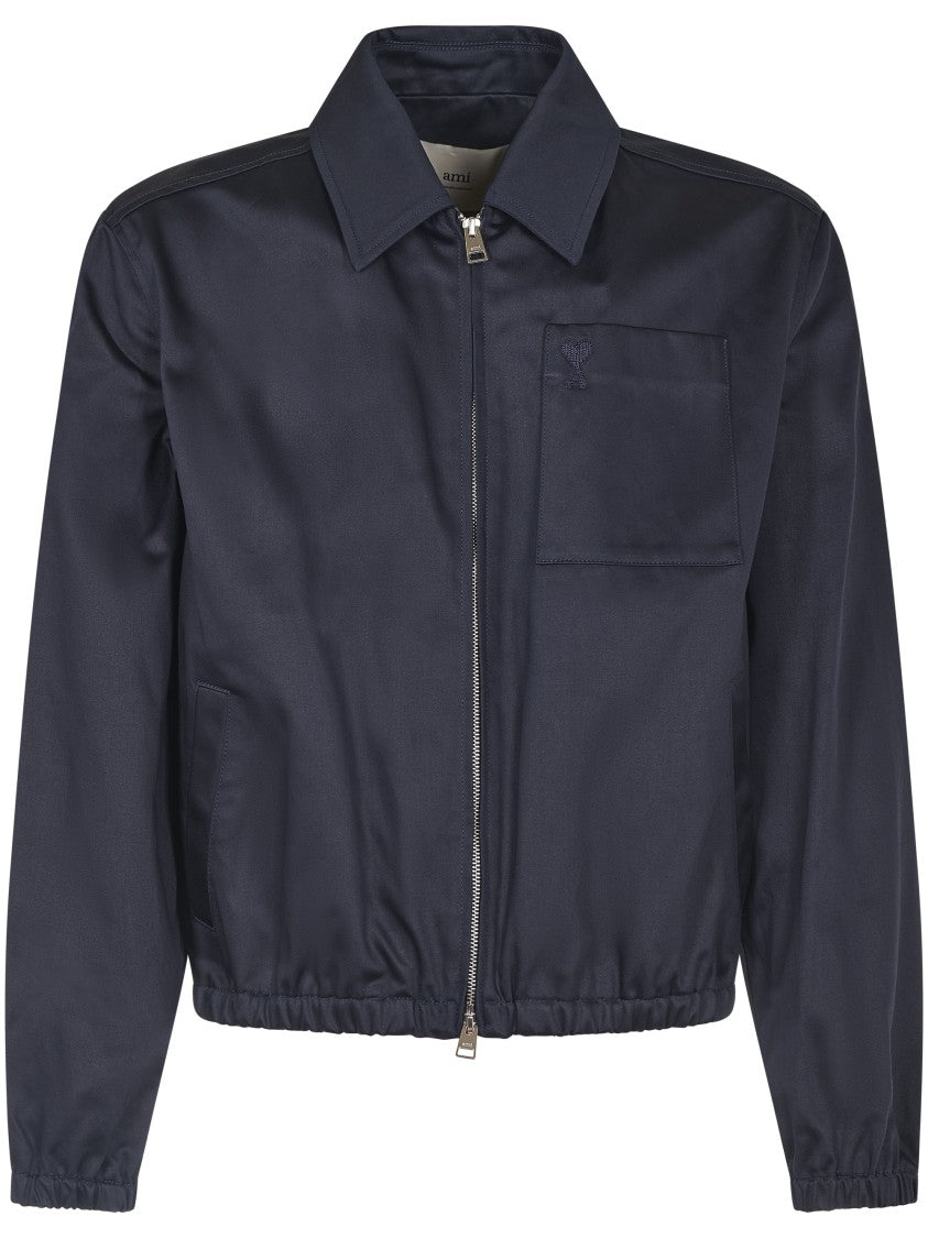 Ami Blue Jacket With Zip Closure