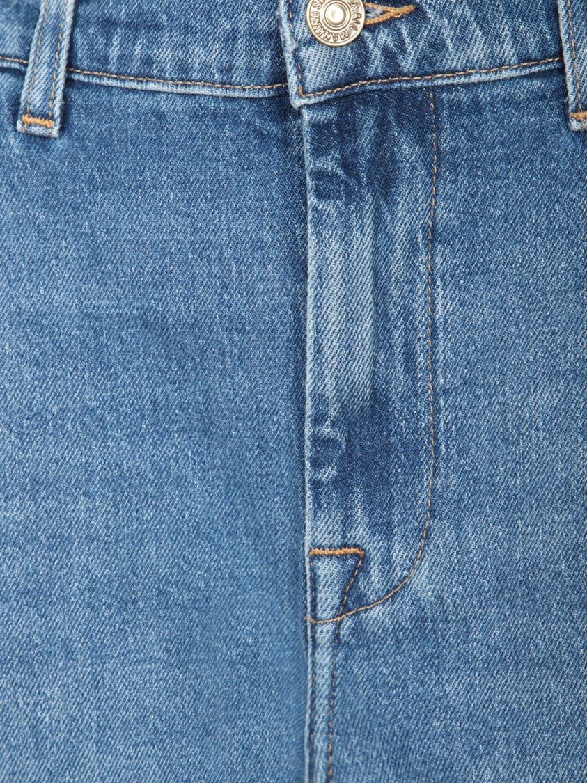 7 For All Mankind Mid Wash Wide-Leg Jeans