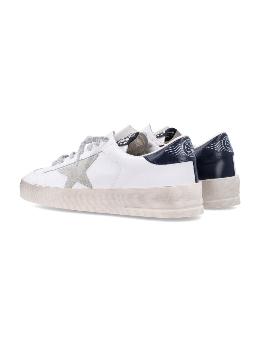 Golden Goose Stardan Vintage Leather Sneakers With Distressed Sole