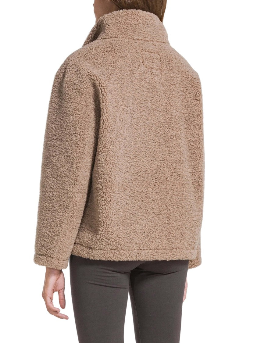 Deha Boxy Short Coat With Plush Teddy Bear Texture
