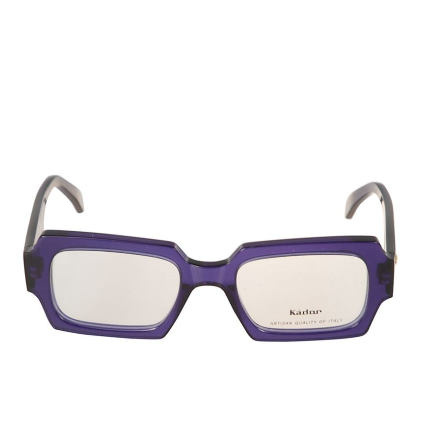 Kador Evy Geometric Rectangular Frame Sunglasses With Gold Emblem