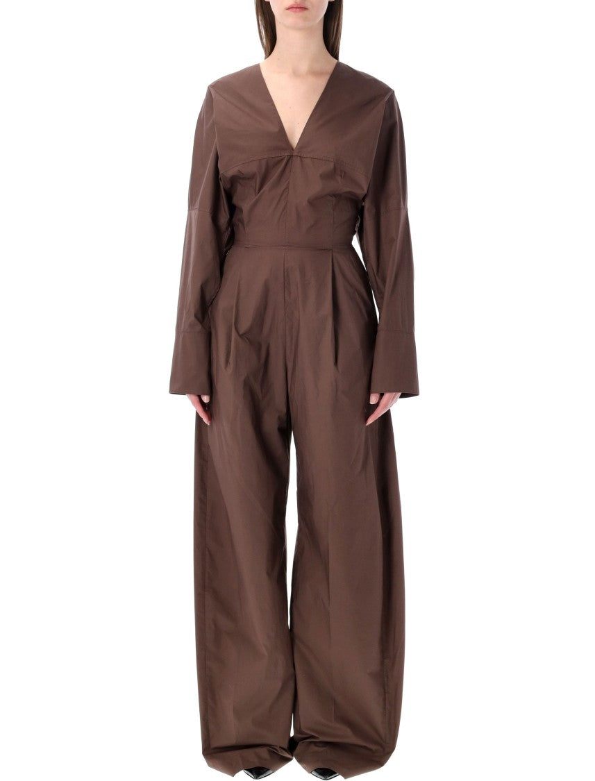 The Latest Drew Cotton Poplin Deep V Jumpsuit