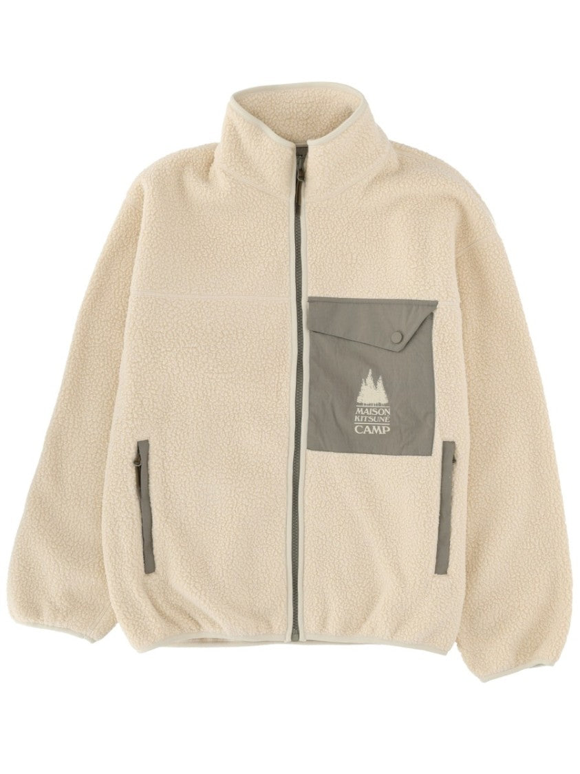 Maison Kitsuné Plush Fleece Polyester Snap Pocket Jacket