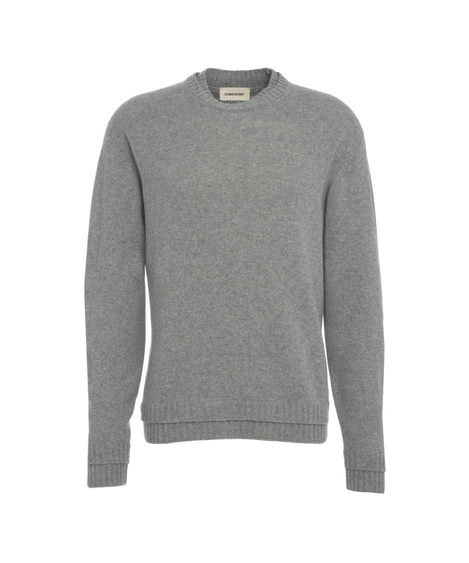Atomo Factory Knit Sweater With Round Neckline And Ribbed Detailing