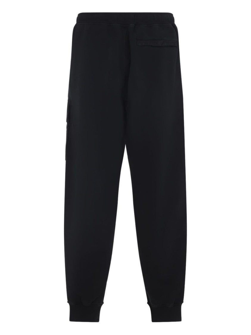 Stone Island Classic Fit Black Trousers With Tapered Leg
