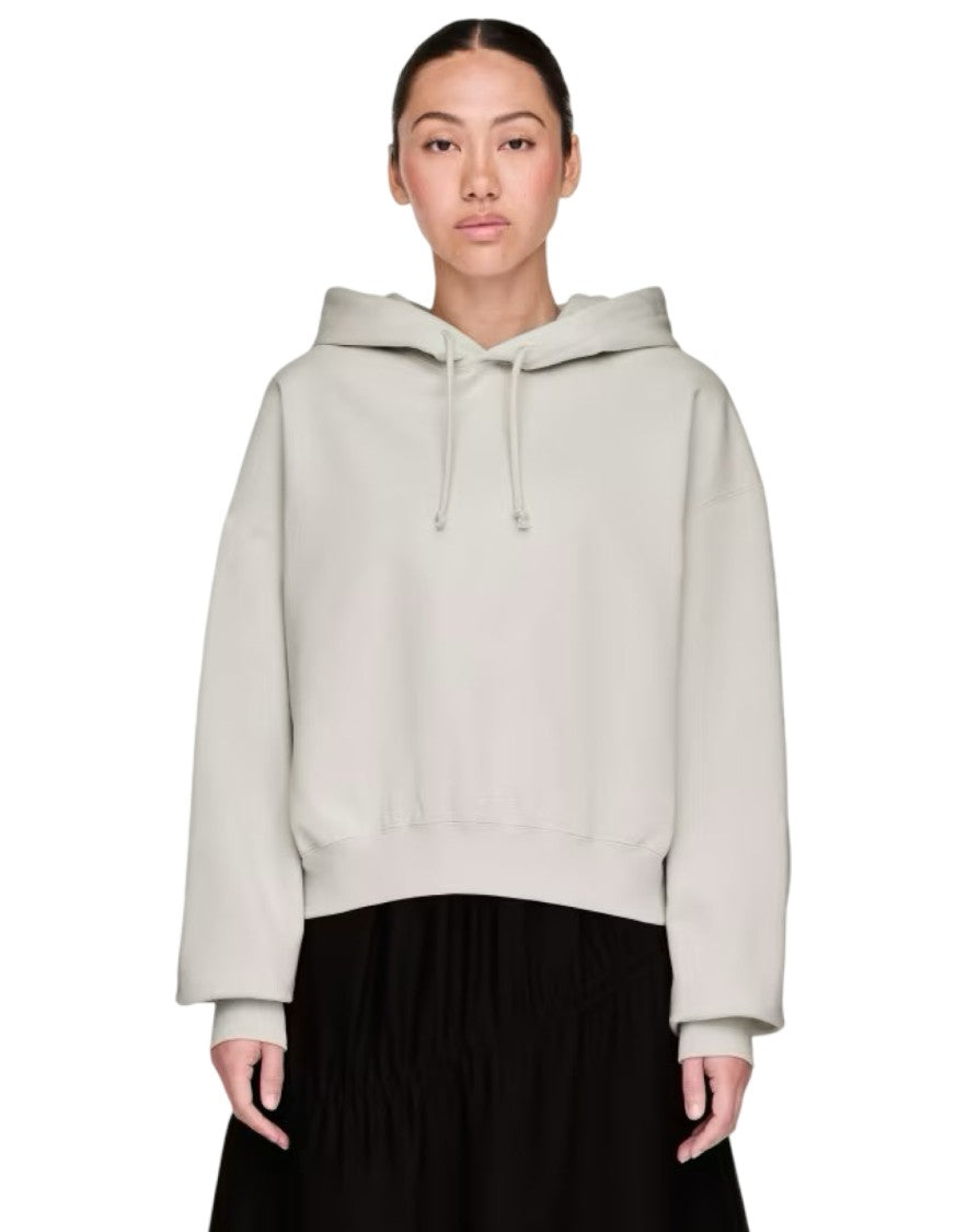 Y-3 Cropped Hoodie With Drawstring Hood And Ribbed Details