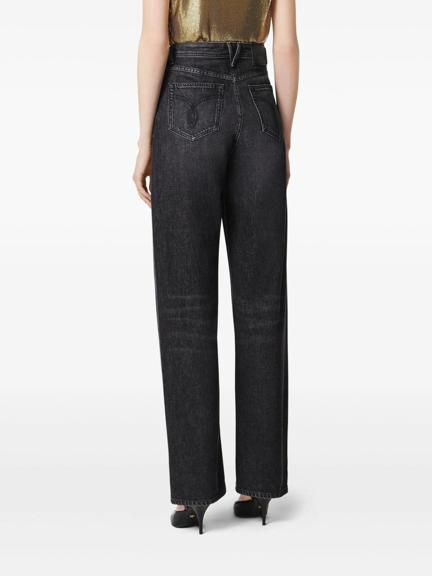 Versace Black Medusa 95 High-Waisted Denim Jeans