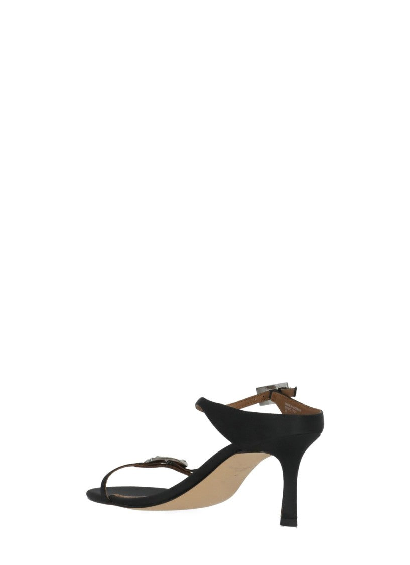 Kurt Geiger Black Strass Double Buckle Sandals