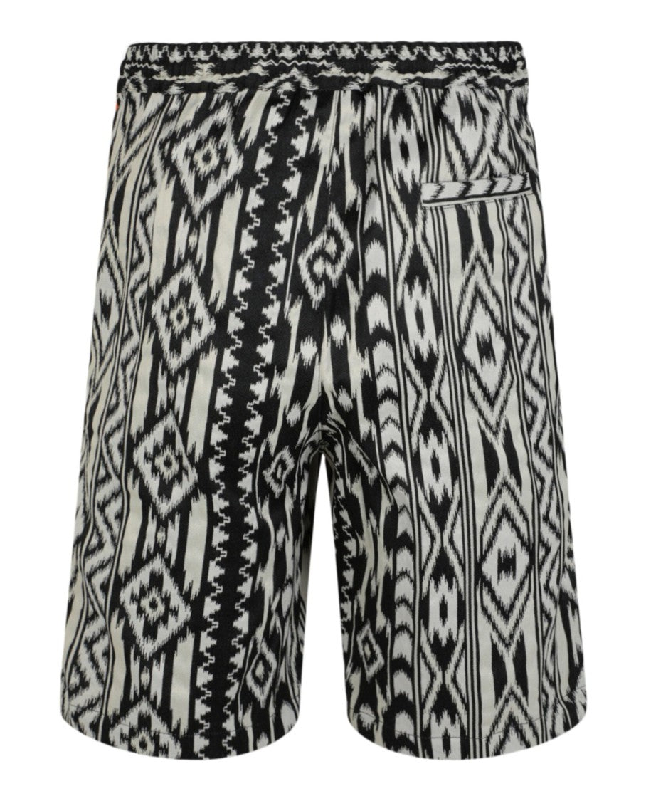Marcelo Burlon Jacquard Design Mid Rise Shorts With Embroidered Detail