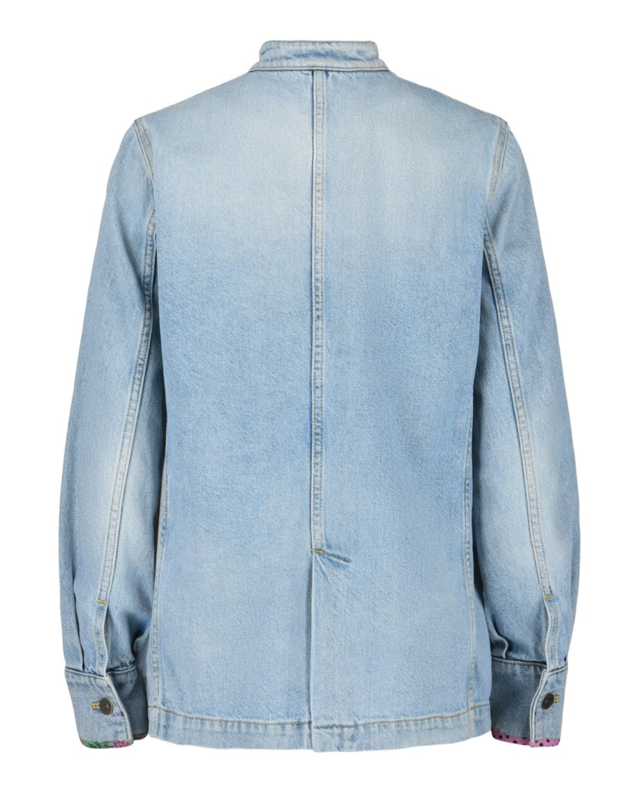 Valentino Embroidered Trimmed Denim Jacket