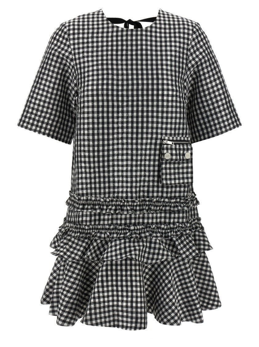 Ganni Crinkled Check Mini' Dress
