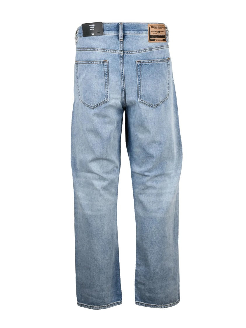 Diesel Light Blue Cotton Straight Jeans