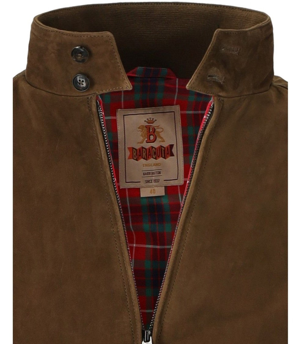 Baracuta G9 Suède Dark Olive Bomber Jacket