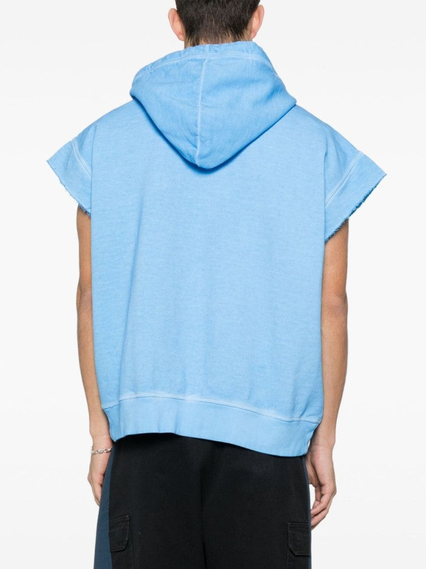 Dsquared2 Washed Sky Blue Cotton Jersey Hoodie