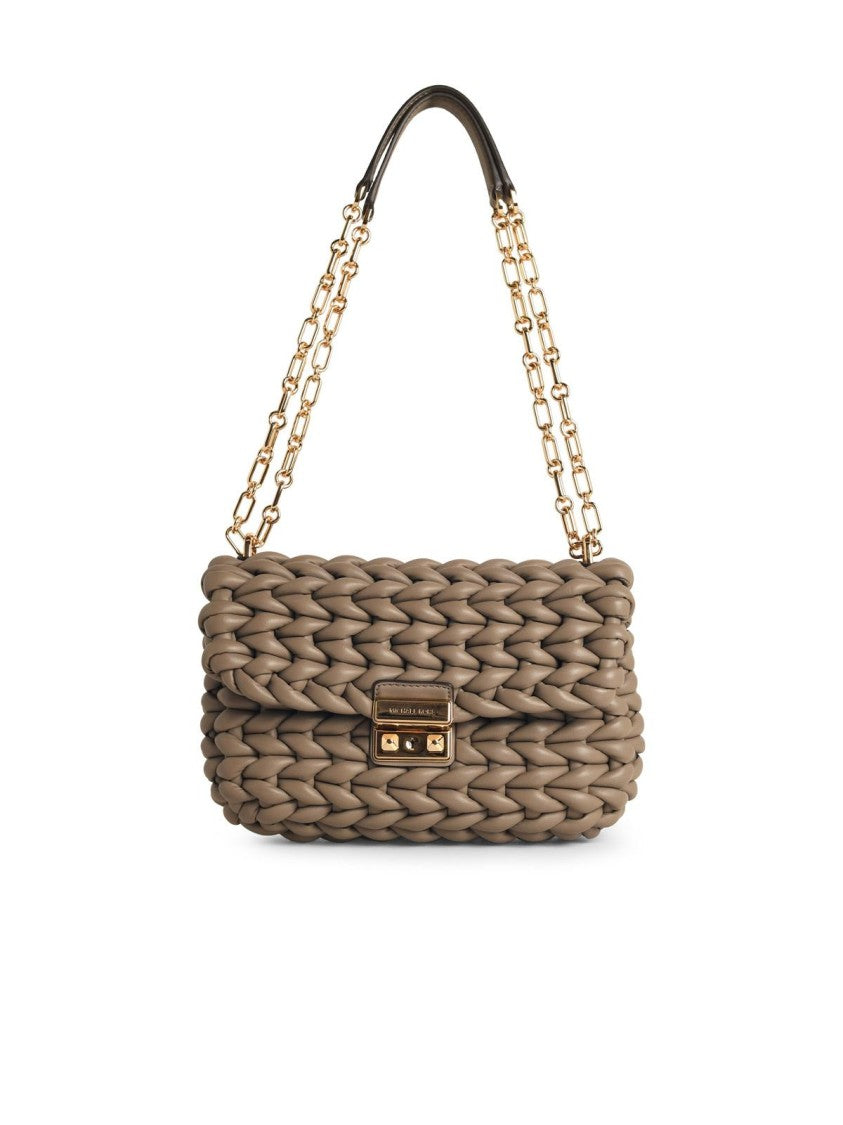 Michael Michael Kors 'Tribeca' Shoulder Bag In Birch Woven Leather