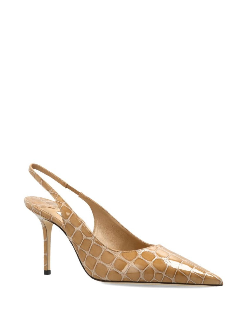 Jimmy Choo Pointed Toe Slingback Pumps With Reptile Effect Texture