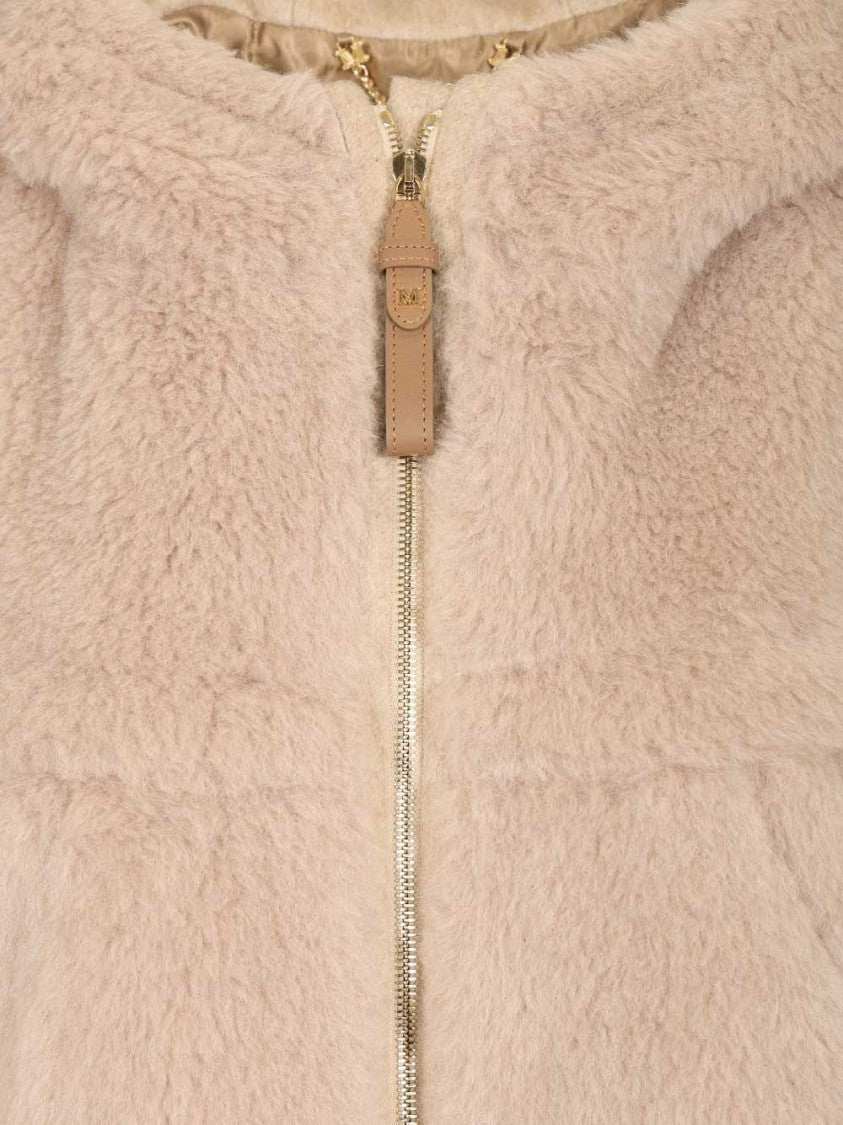 Max Mara Plush Cape-Style Jacket With Hood