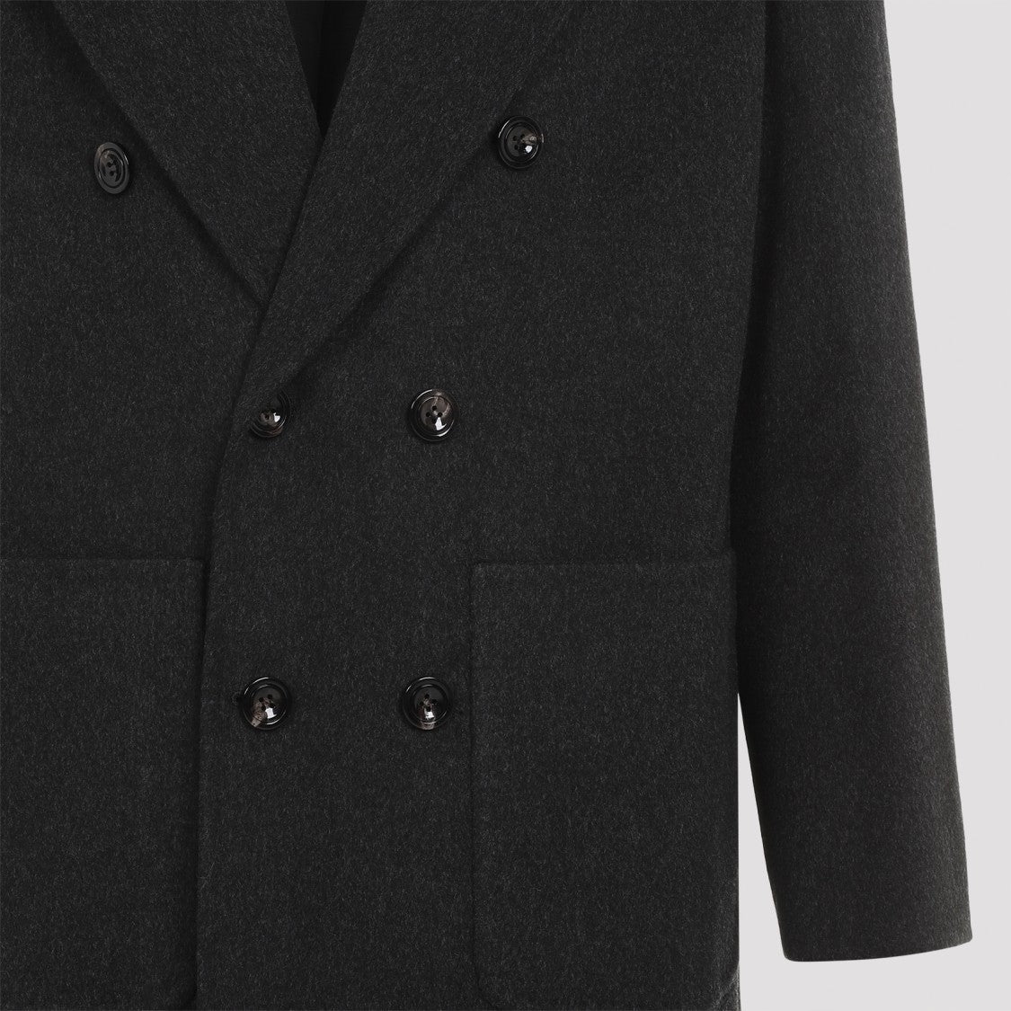 Kiton Grey Wool Coat