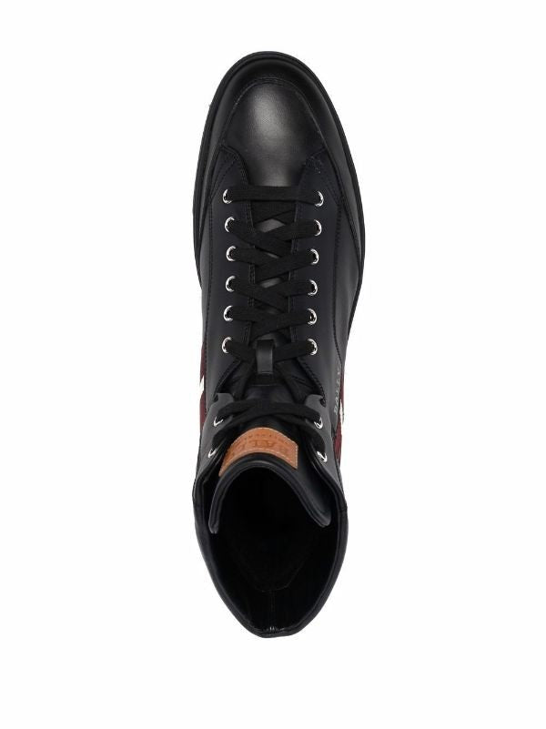 Bally High-Top Casual Ankle Boot Sneakers With Sporty Stripe Detail