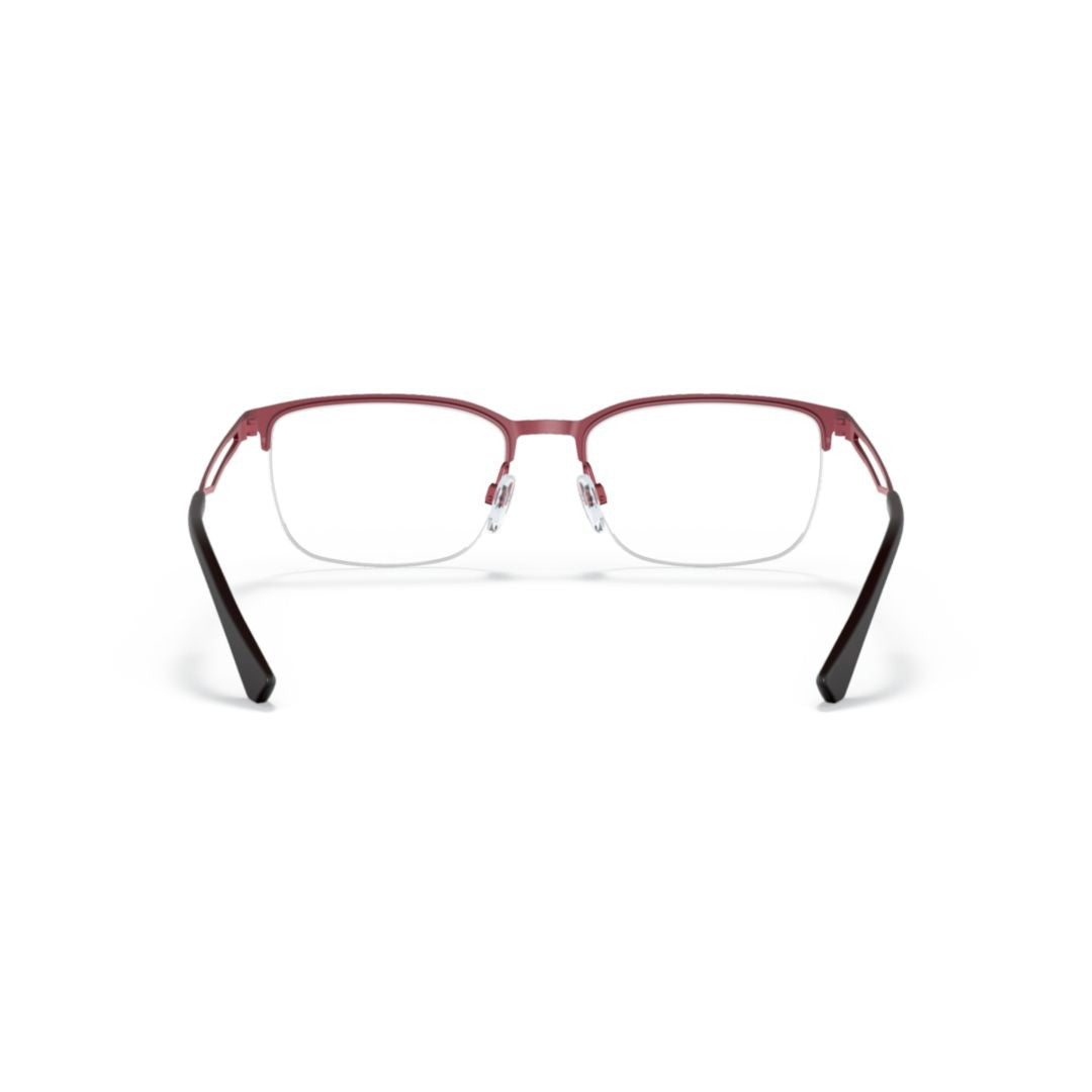 Emporio Armani 1116 Vista Rectangular Lens Eyeglasses In Muted Burgundy With Geometric Arms
