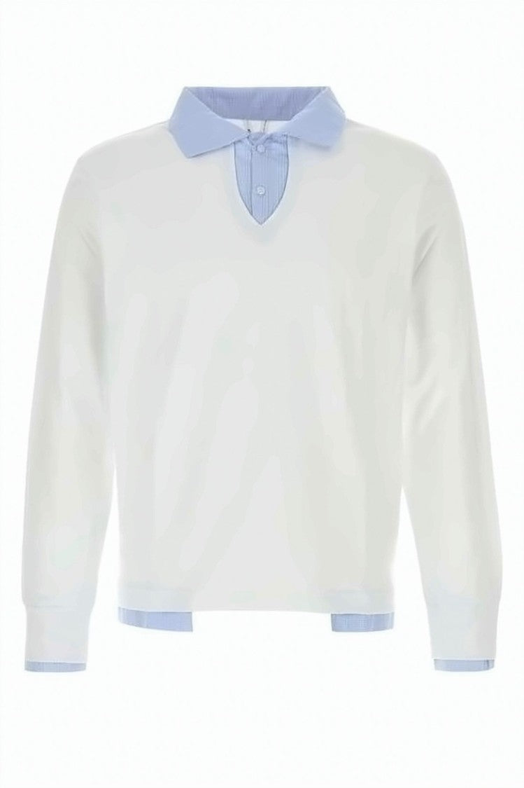Gimaguas Contrasting Collar Long-Sleeve Polo Top By Gimaguas