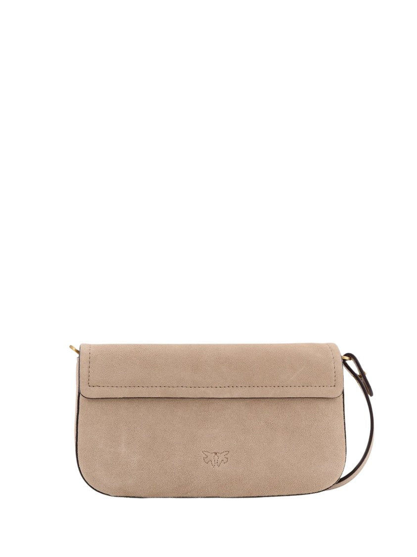 Pinko Saddle Gold-Tone Flat Shoulder Bag