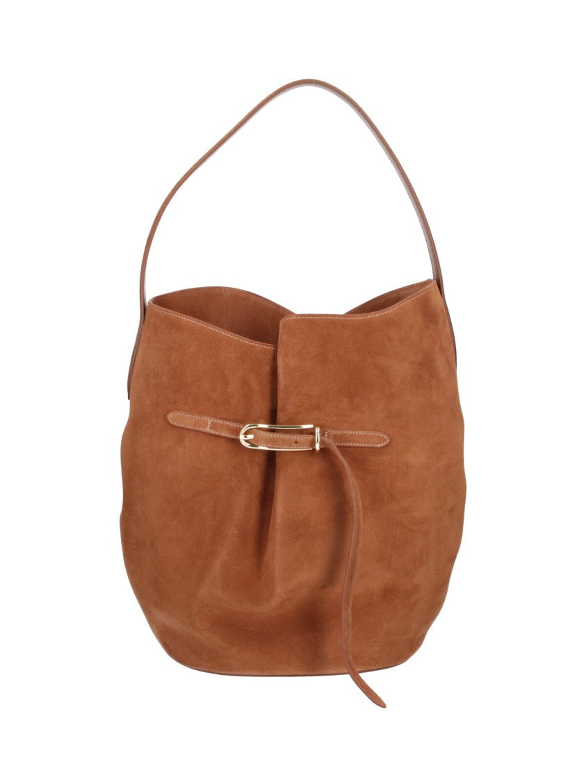 Liffner Brown Suede Adjustable Strap Bag