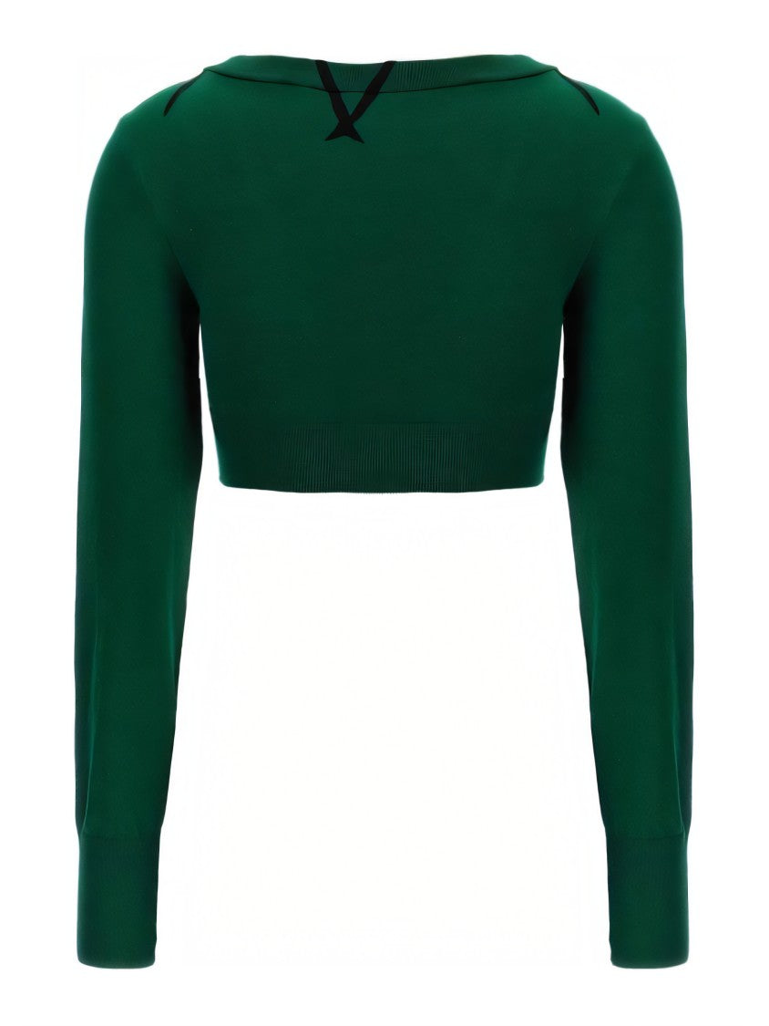 Burberry Cropped Argyle Knit Sweater