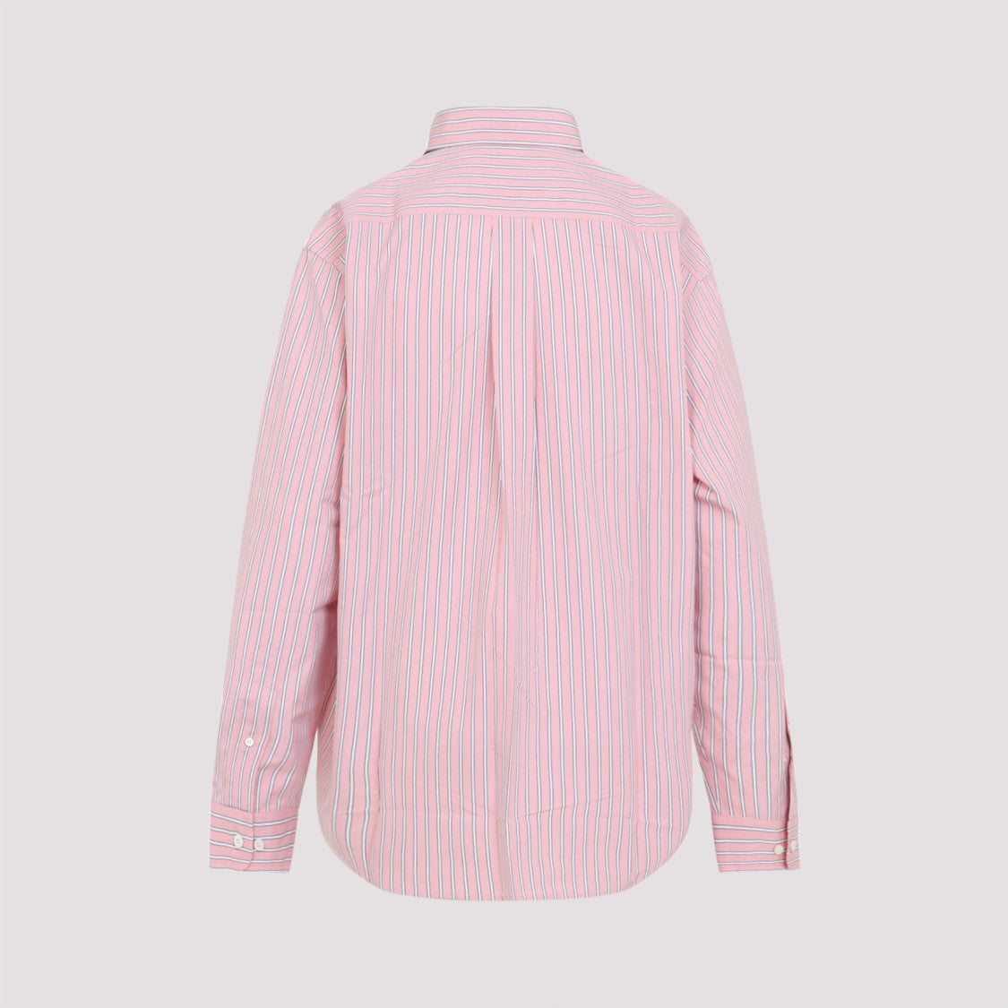 Miu Miu Classic Long-Sleeved Button-Up Shirt With Vertical Stripe Design