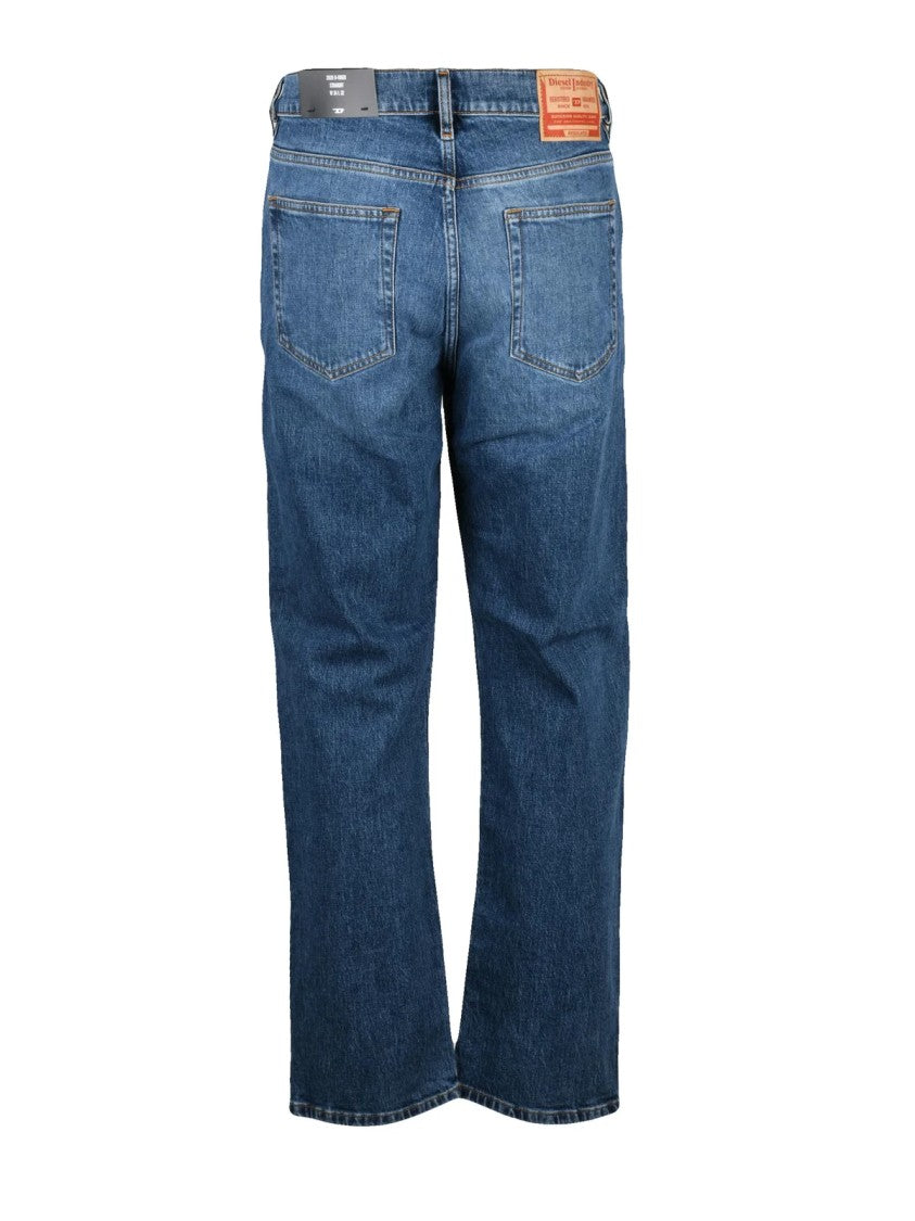 Diesel Blue Straight-Fit Faded Jeans