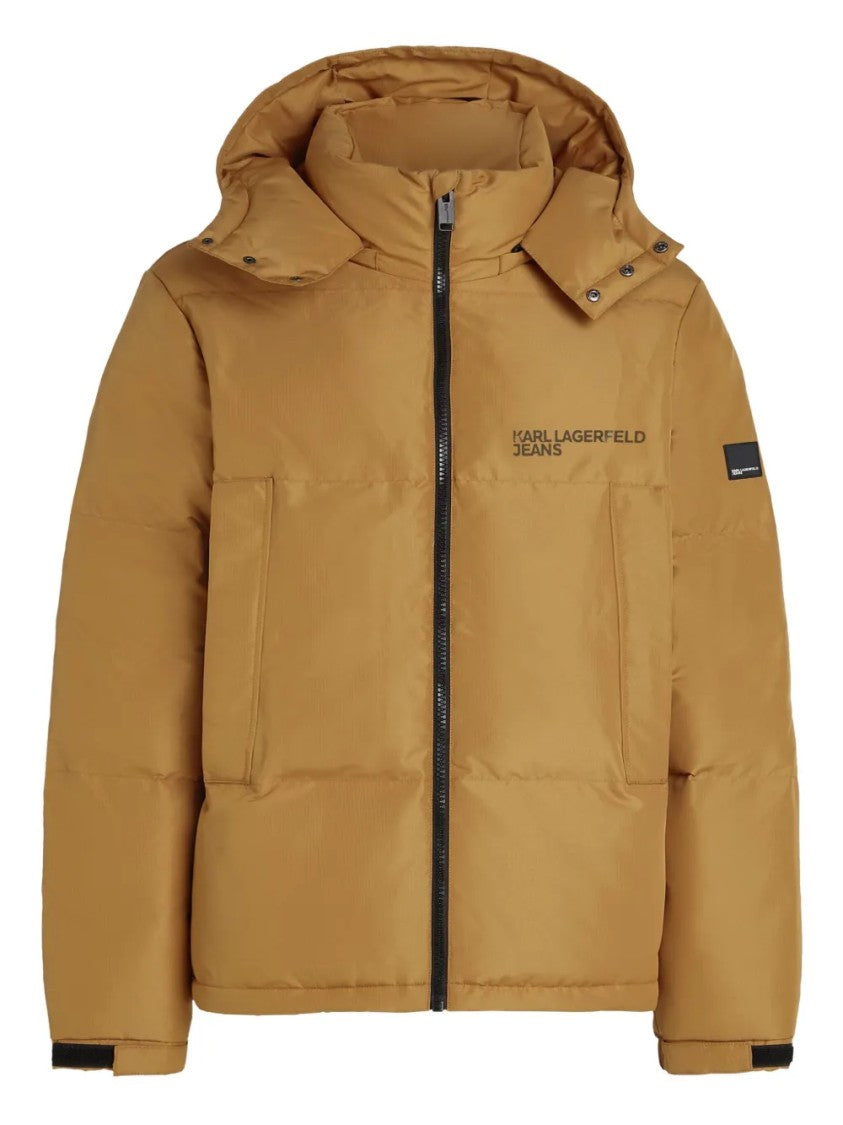 Karl Lagerfeld Minimalistic Black Giubbino Jacket With Zipper Closure